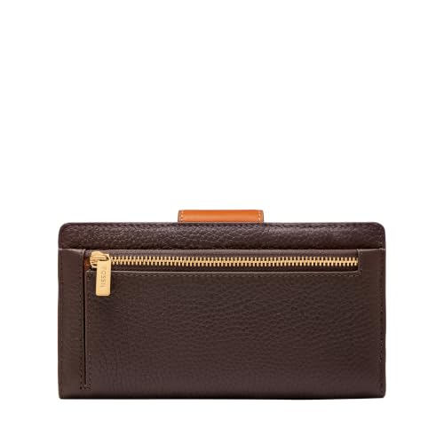 Image of Fossil Women's Logan Leather Wallet RFID Blocking Tab Clutch