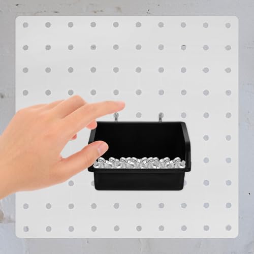 CLISPEED Contenedores Para Tableros Perforados Con Ganchos 6 Juegos Cestas De PláStico Para Almacenaje Organizador De Taller Y Garaje 10X10X1.8 Pulgadas - imagen 5