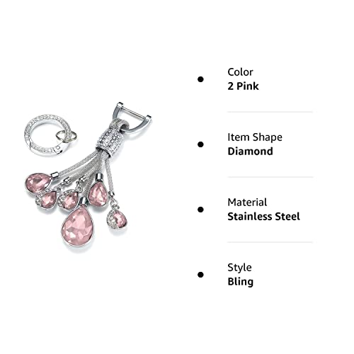 Bling Crystal Car Keychain For Women, Keychain Accessories With Rhinestones, Fashionable Car Key Chain For Car Keys Fit Bmw Honda Audi Lexus Ford Mercedes Benz Nissan Cadillac Toyota (2 Pink) #TOP7