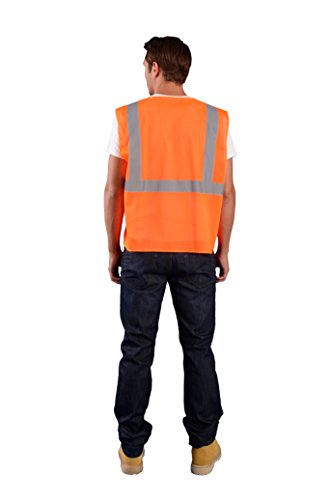 Image of OccuNomix ECO-IMZ-O4X High Visibility Value Mesh Standard Zipper Safety Vest, Class 2, 100% ANSI Polyester Mesh, 4X-Large, Orange