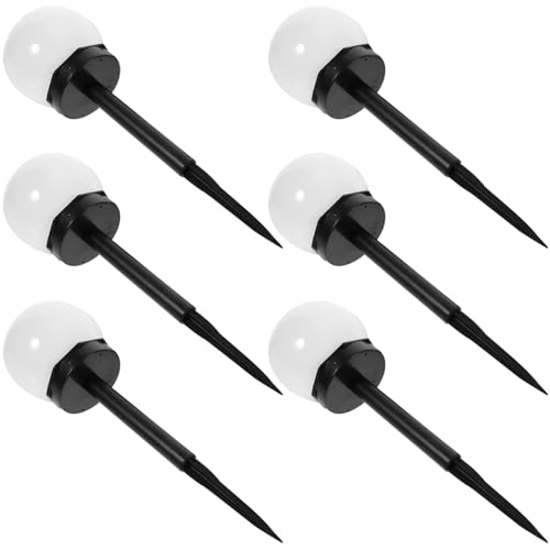 SEWACC 6pcs Solar Lawn Lights Outdoor Ground Plug Lighting Tool for Garden Courtyard Walkway Landscape Decor Warm Light Black