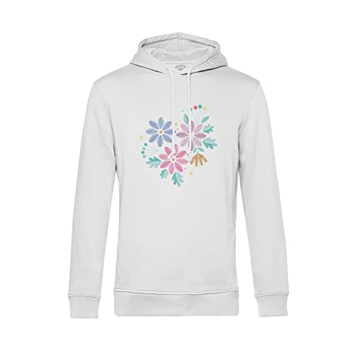 Sweat à capuche fleurs des champs fait main en illustration minimaliste