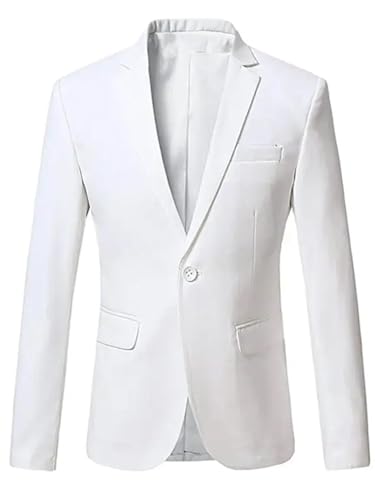 Men's Single-Button Blazer with Notched Lapels Perfect for Parties and Dances.2