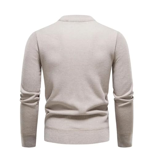 Men's O-Neck Solid Pullover Sweater Casual Long Sleeve Slim Fit Knitted Warm Minimalist Tops2