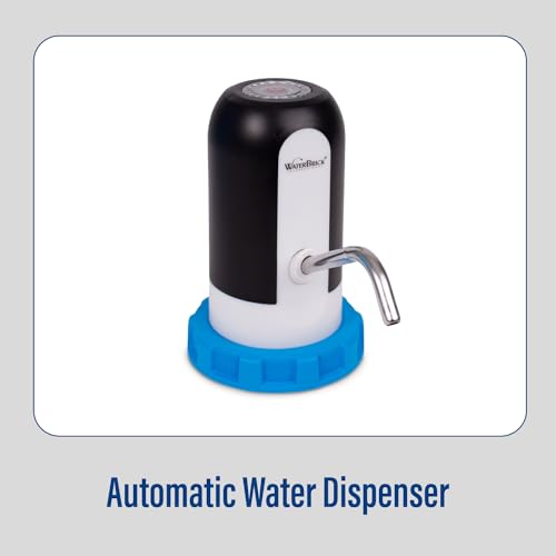 WaterBrick International Automatic Water Dispenser Attachment for WaterBrick Water Storage Container | Button Operated Rechargeable Water Pump for Beverage Dispenser | BPA-Free Materials