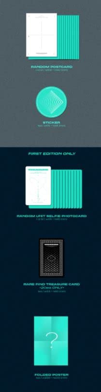 Miniatura 9 de TREASURE The Second Step  Chapter One 1st Mini Album PhotoBook Version A-Blue Cover 150p PhotoBook+2p Selfie PhotoCard+1p PostCard+1p