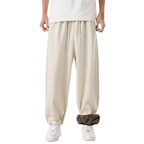 Pantalon en polaire pour homme ample et chaud à taille élastique