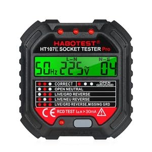 HABOTEST GFCI Outlet Tester with Voltage Display 90-250V Socket Tester Breaker