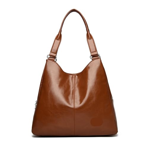Sac cabas trois couches pour femme grand format avec double anse marron