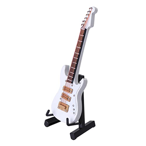 FUNOMOCYA ミニエレキギター模型装飾品 白色 ボックス付き 誕生日 パーティ