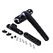 KAFENDA Aluminum Alloy Window Handle, Internal and External Sliding Door Handle, Suspended Window Handle, Door and Window Roller Handle, Casement Window Wheel Handle with Lock (Black)