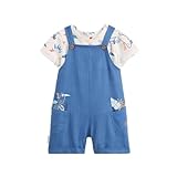 Coton et lin mélangé Petit Béguin - Ensemble salopette bébé en lin et t-shirt Mexico