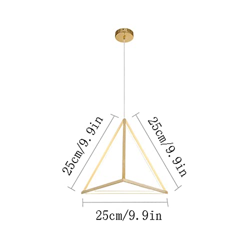 Lámpara colgante triangular LED dorada moderna de techo para mesita de noche de dormitorio 8