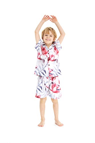 Image of Boys' Aloha Shirt Cabana Set in Signature Prints | Button Front Shirt; Soft Rayon Fabric; Signature Tropical Prints; Lightweight Comfort; Vacation Ready