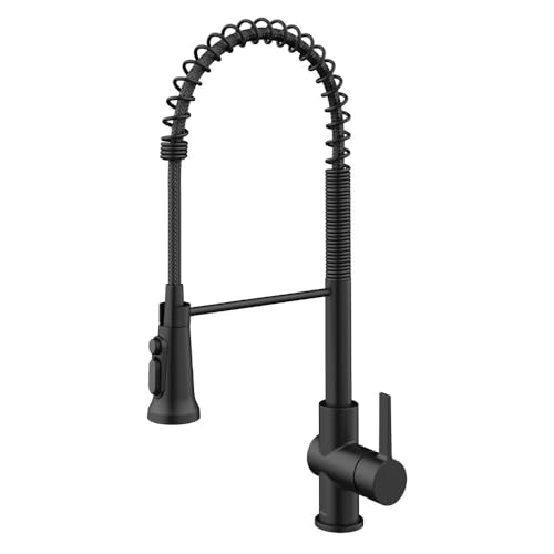 Image of Kraus KFF-1691MB Britt 2-in-1 Commercial Style Pull-Down Single Handle Filter Kitchen Faucet for Reverse Osmosis or Water Filtration System, Matte Black