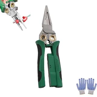 Wire Stripper, 8 in 1 Wire Stripper, Pinzas De Electricidad, Electric Pliers, Pro Multicraft Wire Stripping Tool, Electric Wire Stripping Tool for Cutting and Pulling (Green)