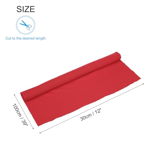 Image of MECCANIXITY 39 inch Elastic Cuffs Ribbed Trims Cotton Fabric Knit Rib Stretch Tape Cuff Sleeve Waistband for Sewing, 12 inch Wide Red