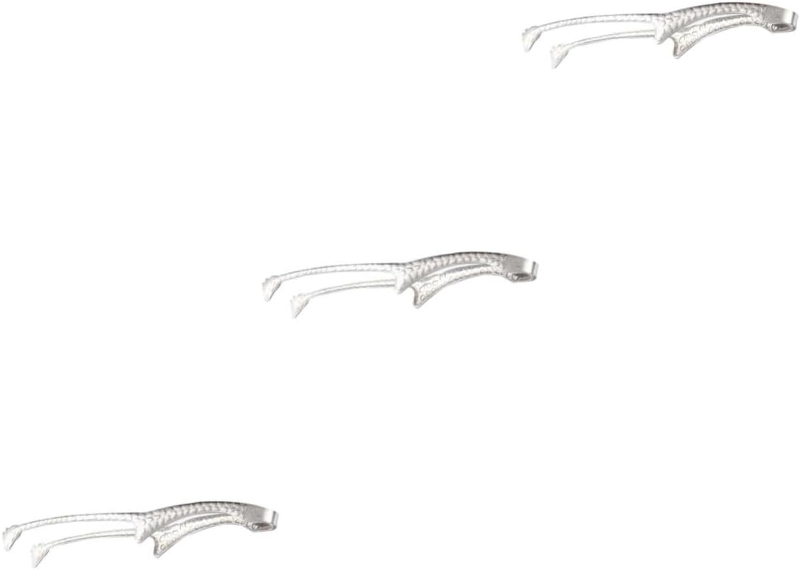 Kitchen Cooking Tongs,Barbecue Tongs Kitchen Utensil Kitchen Tweezers Tongs Spaghetti Noodle(Silverx3pcs,26X3X2CMx3pcs)