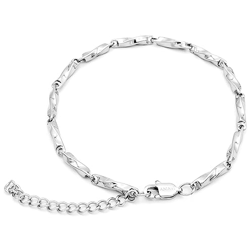 AMAVI® Fußkette Damen 18K Gold, 18K Rosegold: Wasserfest, verstellbar,...