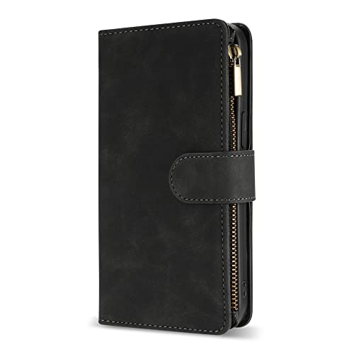ZZXX for Samsung Galaxy A14 Wallet Case Zipper Pocket 6.6 inch,Black - image 3