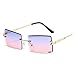 QXAGYUMB Fashionable and Popular Borderless Rectangular Sunglasses for Women and Men's Sunglasses Alloy Glasses UV400(C5)