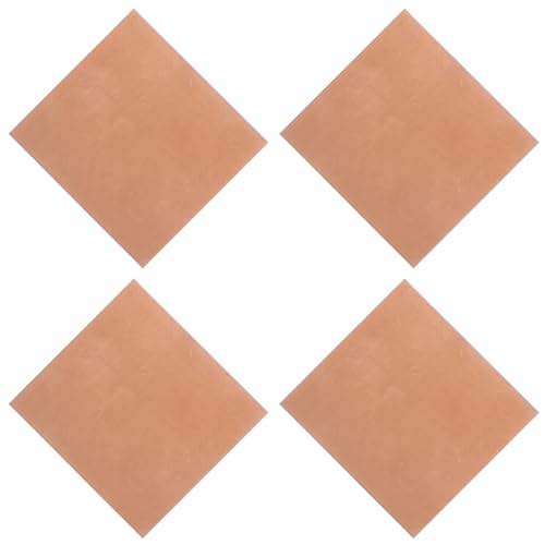 EXQUIMEUBLE 4枚 銅板 厚 角 ジュエリー製作用高硬銅シート 多用途クラフト用 模型修理用属プレート