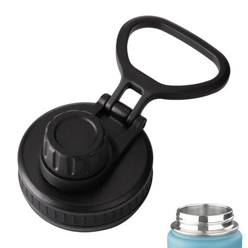 Nudorpn Tapa de botella de agua de boca ancha, tapa a prueba de fugas con asa, tapa de botella de repuesto con boca ancha, accesorios universales para botellas de agua