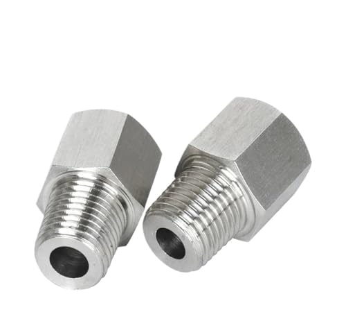 JGGCKNOGG 1 Pieza M8 Hembra a Macho M5 6 10 12 1/8" 1/4" 3/8" buje Reductor Hexagonal Adaptador de Acero Inoxidable 304(M10x1 Male)