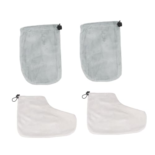 MOTHNUR 2 Guantes y Cubiertas para Pies de Parafina Accesorios de con Cera para Spa y Casa Tela Suave Aislante Profesional y Doméstico Color Aleatorio Color Aleatorio
