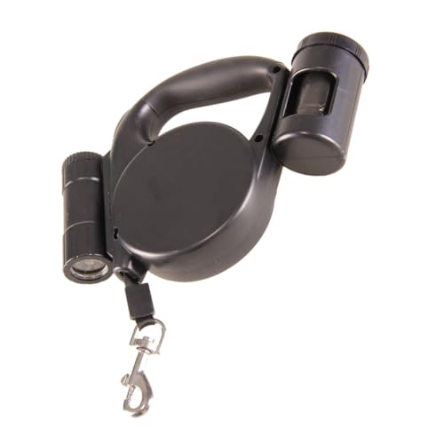 Totority Multifunctional Retractable Dog Leash with LED Flashlight and Waste Bags Tangle Pet Training for Dogs and Cats Durable Black Traction Belt for Easy Handling -  DEI301145MHKCVR53P3VWL4