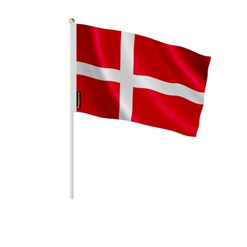 Lot mini drapeau Danemark 30x45cm pavillon rouge et blanc pour fête scandinave
