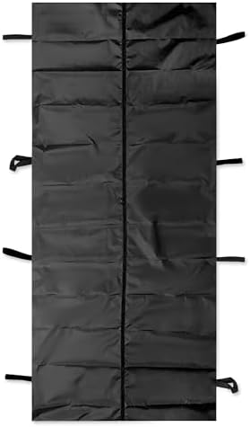 Dixie Ems Disposable Disaster Pouch Body Bag Stretcher Combo, 8 Carrying Handles, 3 Patient Tags, Heavy Duty Vinyl Pouch, Waterproof Zipper