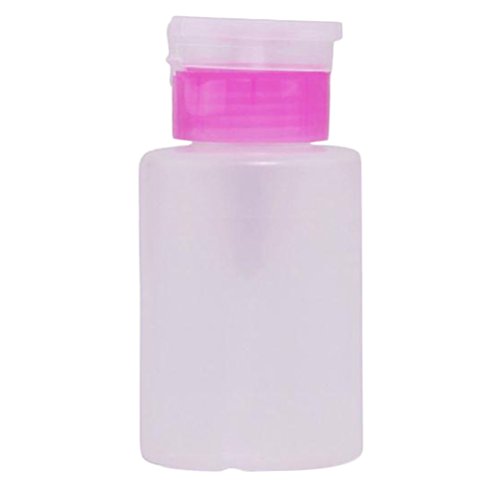 Botella vacía para quitar esmalte de uñas, botella removedor de maquillaje, dispensador de bomba vacía, botella de arte de uñas, botella de prensa limpia, herramientas de uñas, 150 ml, color rosa