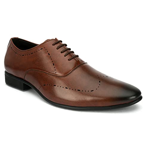 Image of San Frissco mens Ak 1033 San Frissco Men's Formal Shoes Textured Solid Lace Up Oxfords Office Wear Footwear Soft Cushioned Footbed with TPR Sole Lightweight, Flexible, Durable and Stylish for Wedding and Parties - 8 (Black)