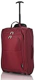 5 Cities 21"/55cm Black Carry On Lightweight Cabin Trolley Bag Hand Luggage … (Wine) Equipaje de mano 55 centimeters 42 Rojo (Wine)