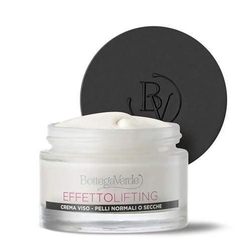 Bottega Verde - Effetto Lifting, Crema Viso Antirughe e Antietà con Acido Ialuronico, 50 ml, Azione Elasticizzante, per Pelli Normali o Secche
