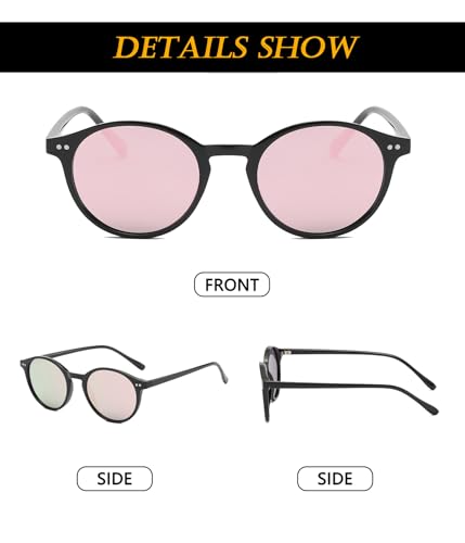 Image of EYLRIM Classic Polarized Round Sunglasses for Women Men Vintage Style Lightweight Circle Frame Sun Glasses