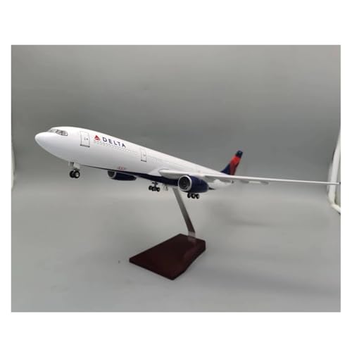 Modelo de avión Delta Airlines A330 escala 1135 avión de resina 47 cm con luz para exhibición 3