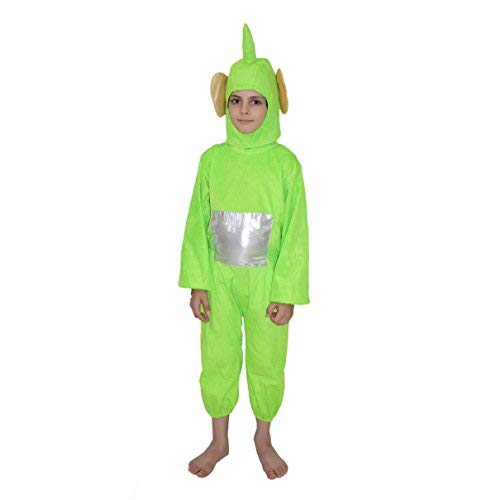 Image of Kaku Fancy Dresses Polyester Tubbies Cartoon Costume -Green-Silver, 7-8 Years, For Boys