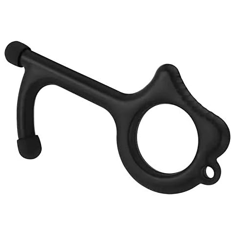 Monaldy Contactless Door Opener Tool - No Touch Door Opener Tool Hands Free Gate Opener for Opening Doors Touching Buttons Keychain Antimicrobial Germ Free Key Copper Touch Tool Hygiene Keyring Button Cover