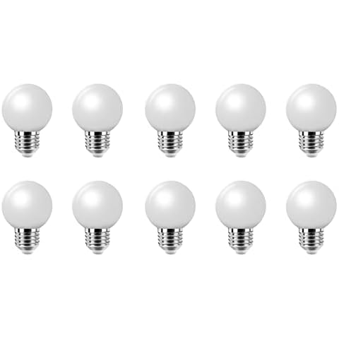LED Light Bulbs E27 G45 Golf Ball Bulb 2W SES Small Screw LED Bulbs 40 Watt Equivalent AC 230V Non-dimmable 2700K Soft Warm White Bulb LED Light, Pack of 10 Cover