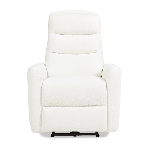 Sillón reclinable eléctrico tela boucle blanco