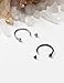 Lcolyoli 16G Variety of Sizes Horseshoe Rings Surgical Steel Nose Septum Rings Hoop Eyebrow Smiley Lip Rings Tragus Earring Daith Helix Piercing Jewelry for Women Men 6mm 8mm 10mm 12mm Black