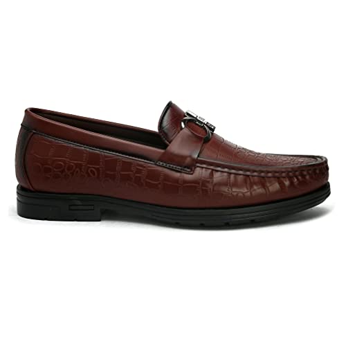 Image of San Frissco Men's Lightweight Horsebit Loafer Lightweight Woven Moccasins Formal, Casual Driving Shoes for Men /Synthetic Leather /Cushioned Footbed Designed for All Seasons