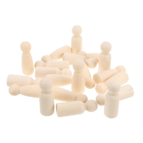 Homoyoyo 20pezzi Legno Naturale Pioli Non Finite Per Progetti Fai Da Te Pittura e Arte Figure Decorative in Legno Per Creatività e Attività Gruppo