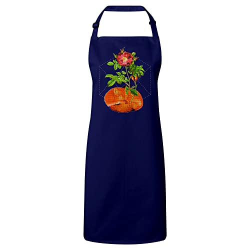 Tablier cuisine navy renard floral parfait pour cuisiner en famille ou animer un atelier créatif