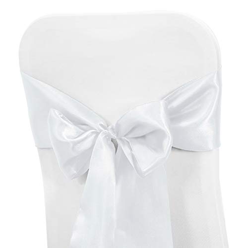 image for Obstal 50 PCS Satin Chair Sashes Bows for Wedding Reception- Universal