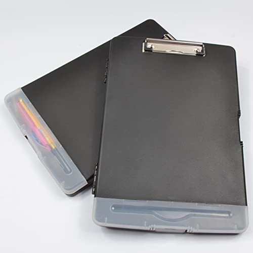 Prancheta com Armazenamento, Prancheta de Plástico 2 em 1, Braçadeira de Prancheta com Suporte para