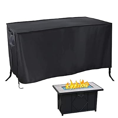 Fire Pit Cover Rectangular,Rilime Waterproof Firepit Covers Rectangular Gas Fire Table Cover (60" x 38"W x 24"H)