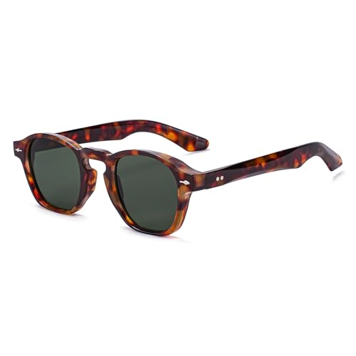 Gleyemor Fashion Sunglasses for Men Women Tortoise Shell Sunglasses Trendy Unisex Style UV400 Protection Shades (Tortoise Frame/G15 Lens)